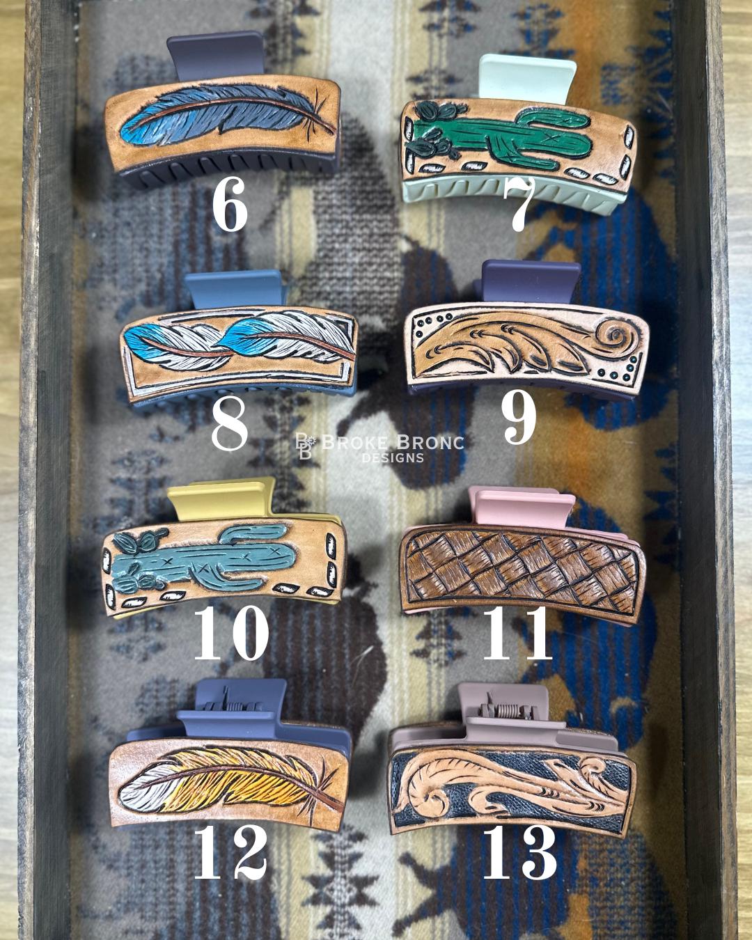 Leather Hair Clips