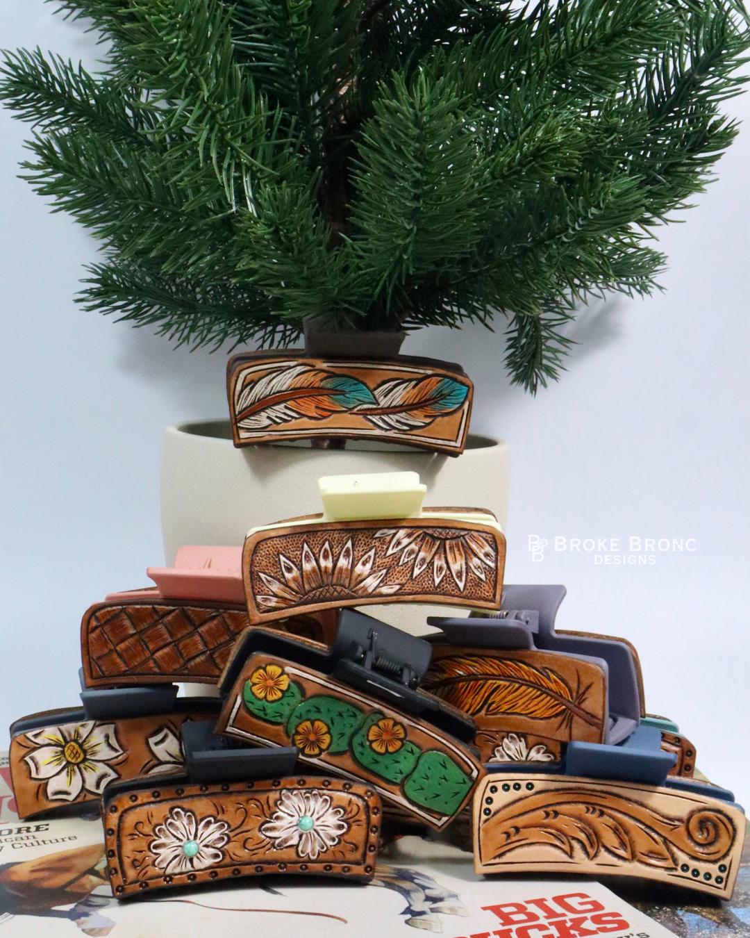 Leather Hair Clips