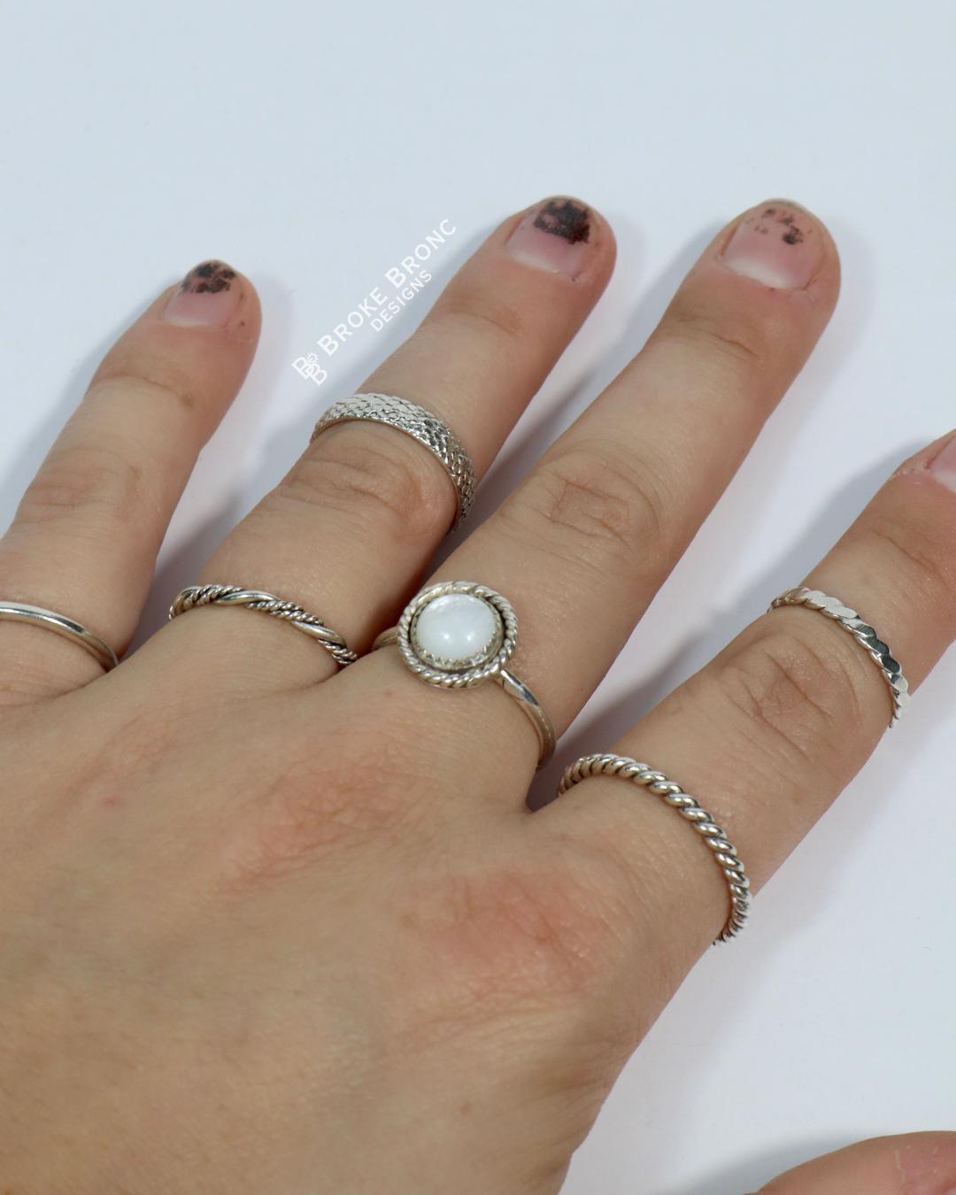 Mother of Pearl Sterling Silver Ring
