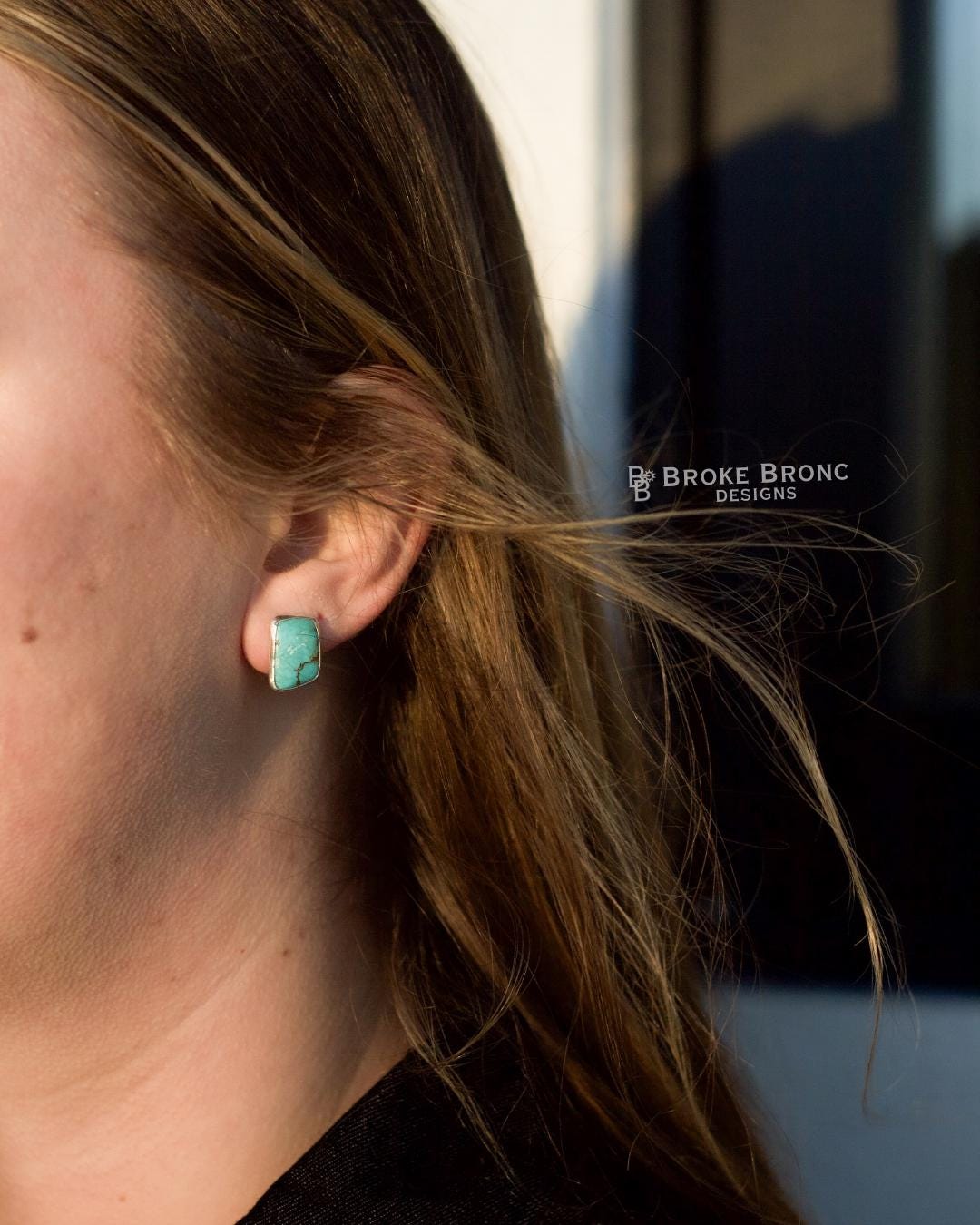 Carico Lake Turquoise Sterling Silver Stud Earrings