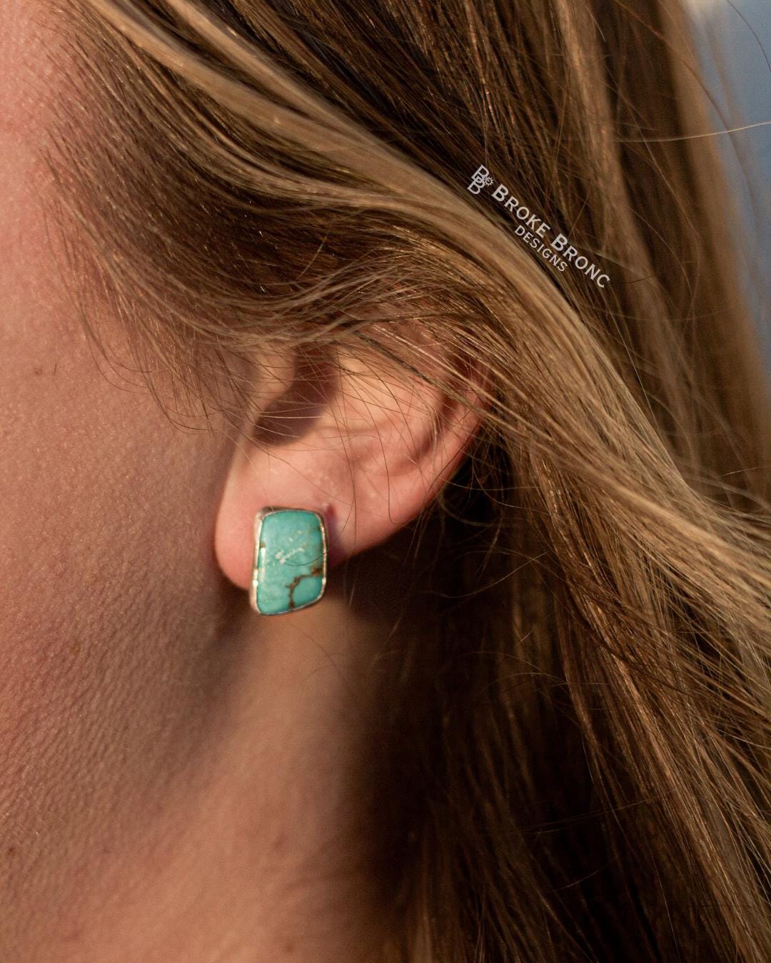 Carico Lake Turquoise Sterling Silver Stud Earrings