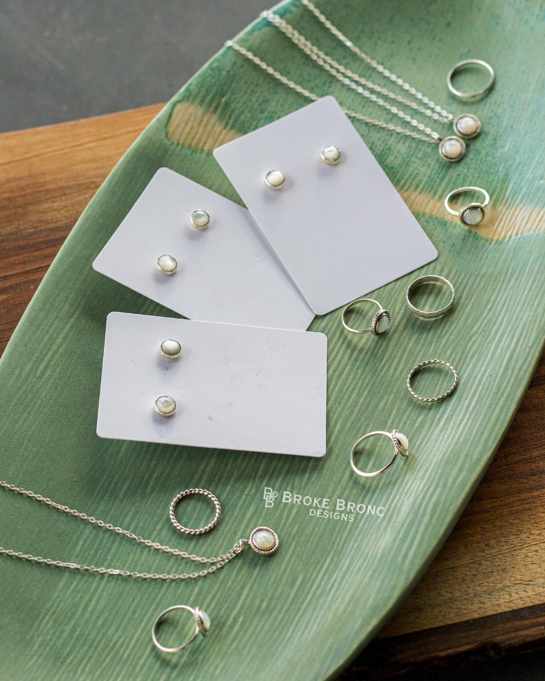 Mother of Pearl Sterling Silver Stud Earrings