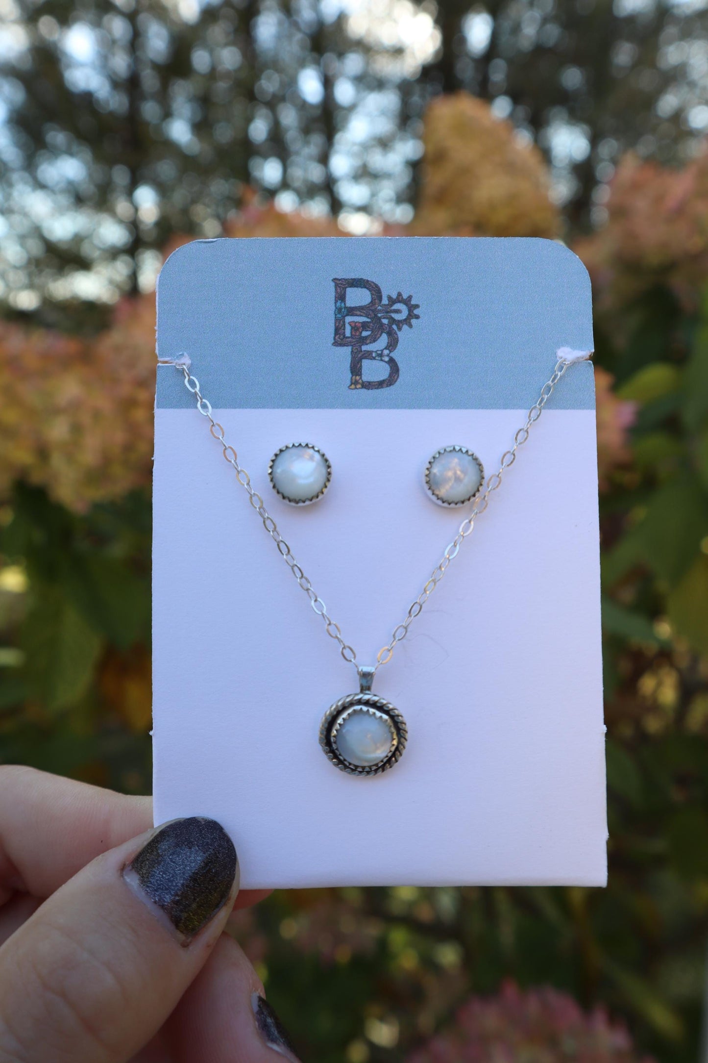 Mother of Pearl Sterling Silver Stud Earrings