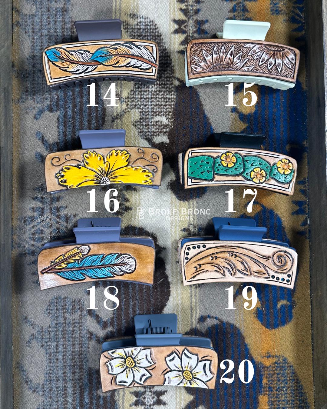 Leather Hair Clips