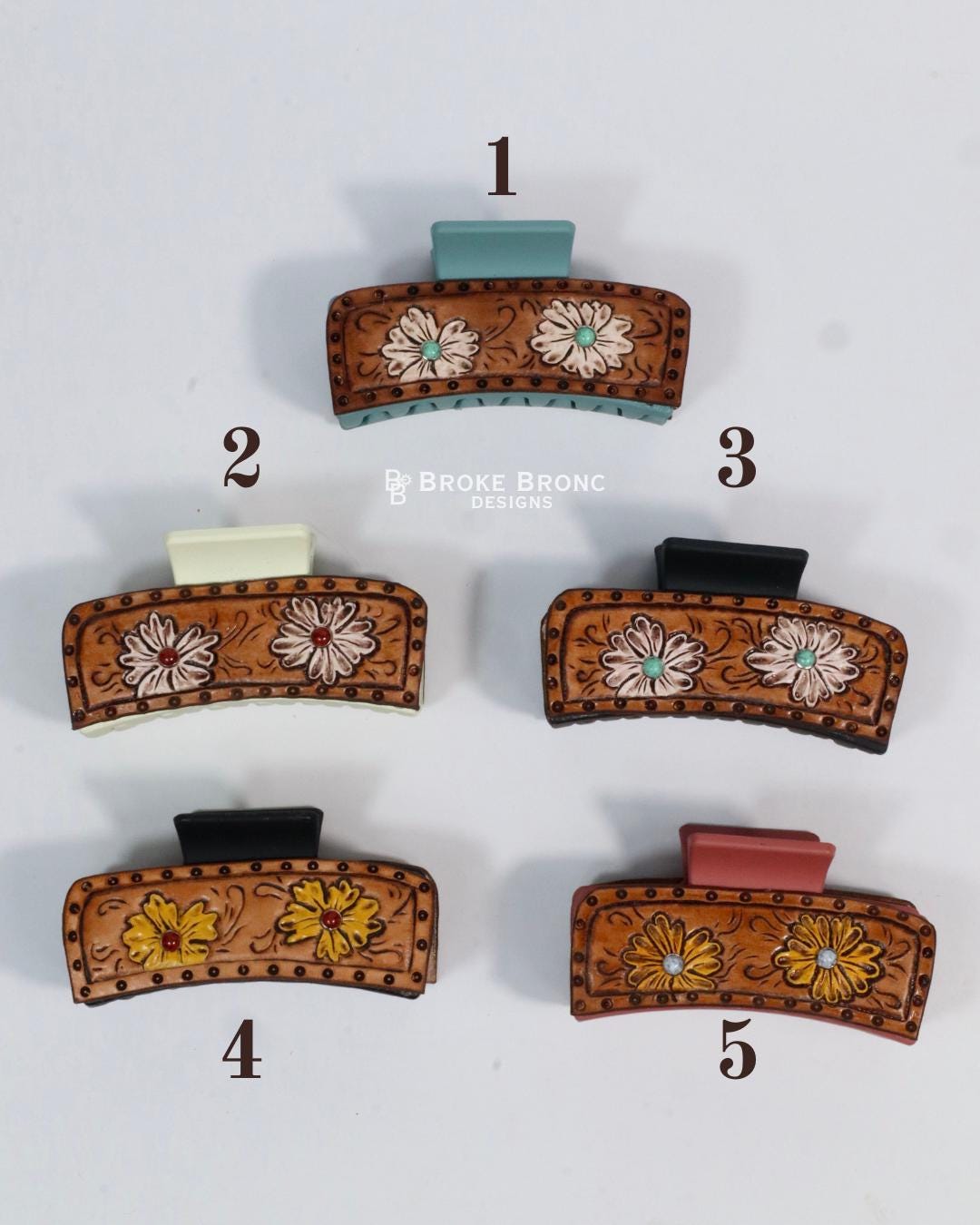 Leather Hair Clips