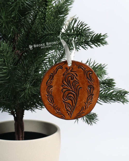 Tooled Leather Christmas Ornaments