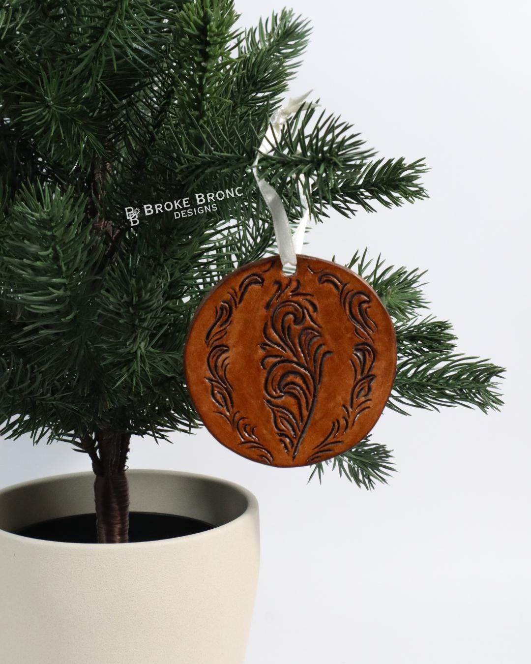 Tooled Leather Christmas Ornaments
