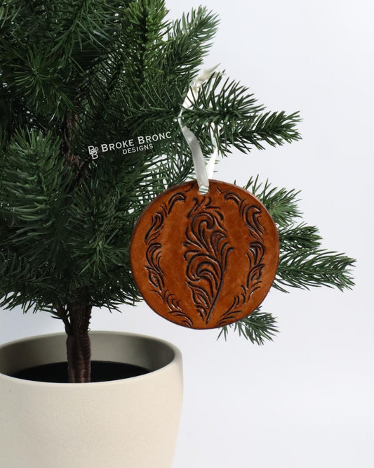 Tooled Leather Christmas Ornaments