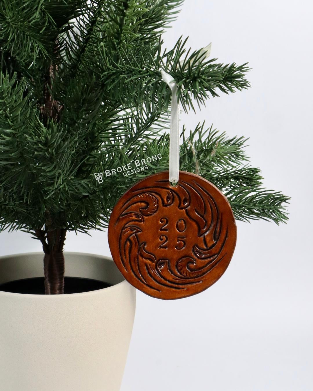 Tooled Leather Christmas Ornaments
