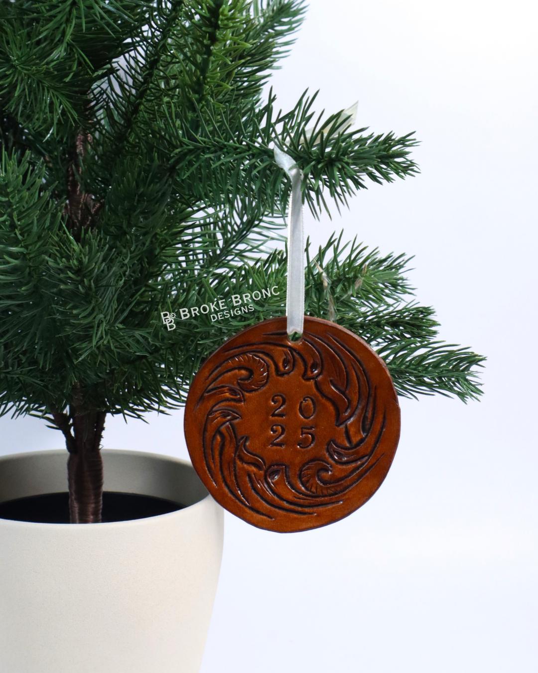 Tooled Leather Christmas Ornaments